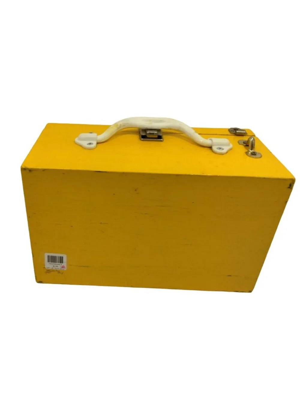 Hand Painted Wood Lunchbox Hippos Storage Box Handmade Yellow 3D